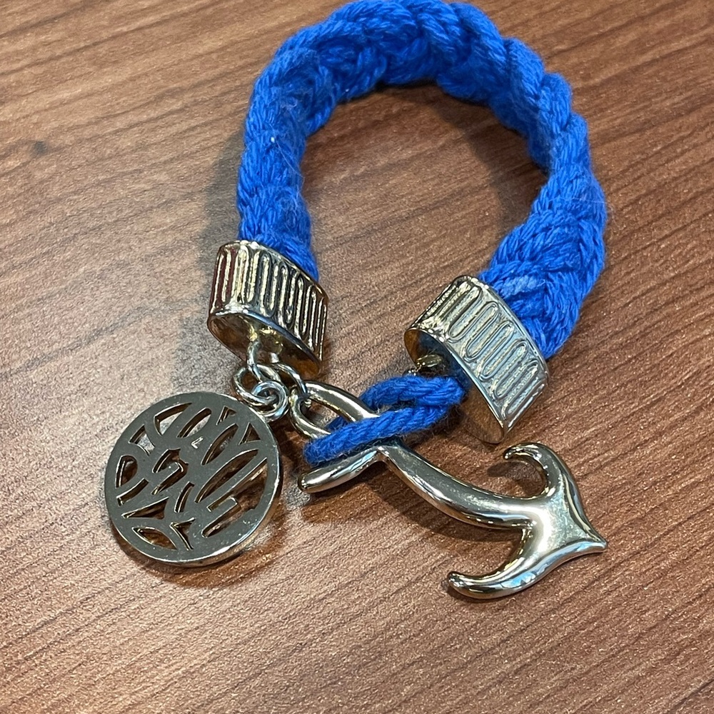 Lilly Pulitzer Blue and Silver Anchor Bracelet